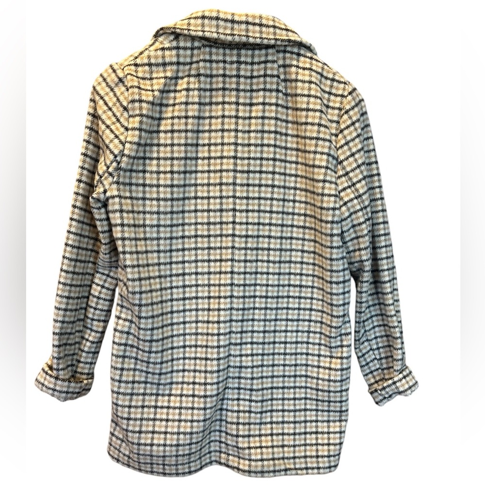 Joie Tattersall Plaid Jacket Women’s Small Black Brown Shacket Pockets Soft Wool - Picture 2 of 8